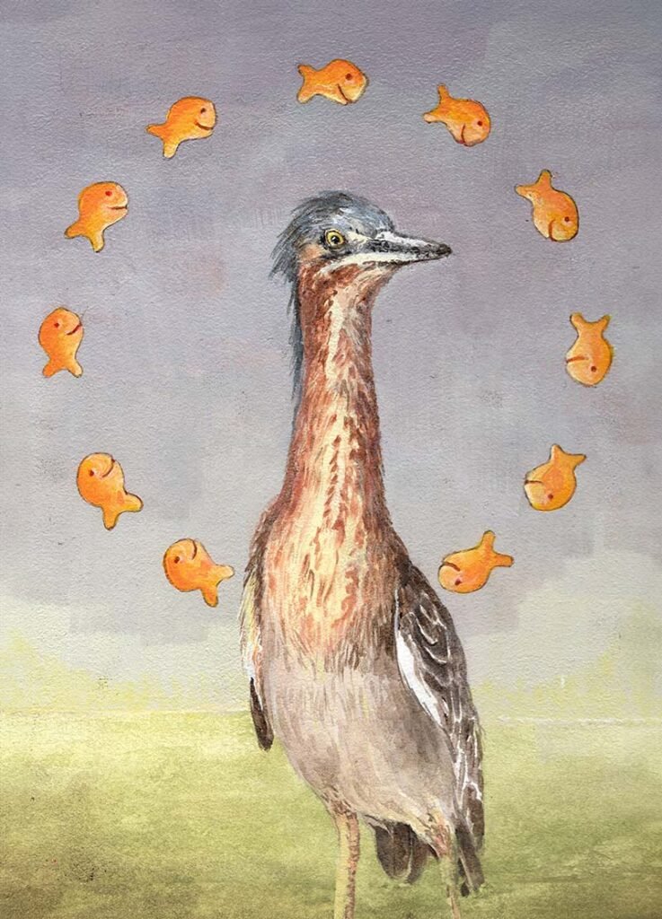 Mike Lind original painting: (Green Heron)