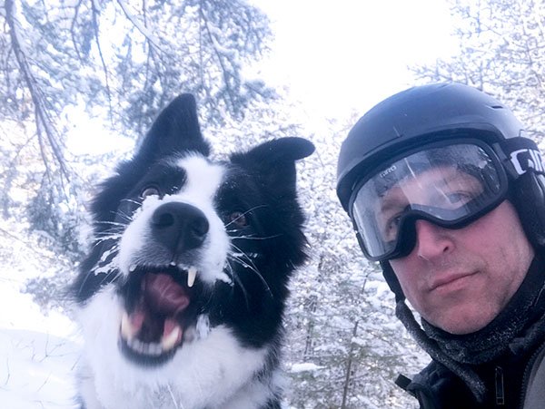 bordercollie (loki) and human (mike lind)